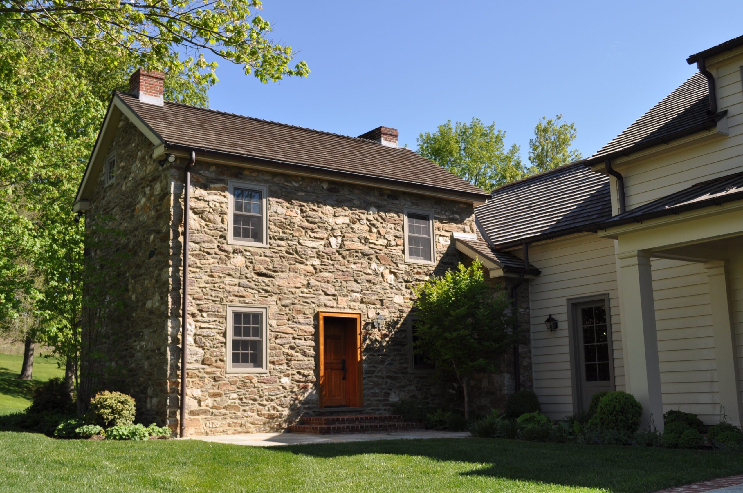 Solebury Home Remodeling with Historic Restoration with 4000 sq addition to right